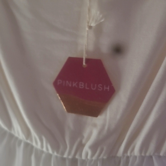 NWT small PINK BLUSH Maternity Photoshoot open-front ivory long sleeves long - Picture 4 of 4